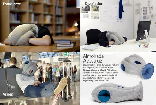 La almohada avestruz es uno de los inventos raros.