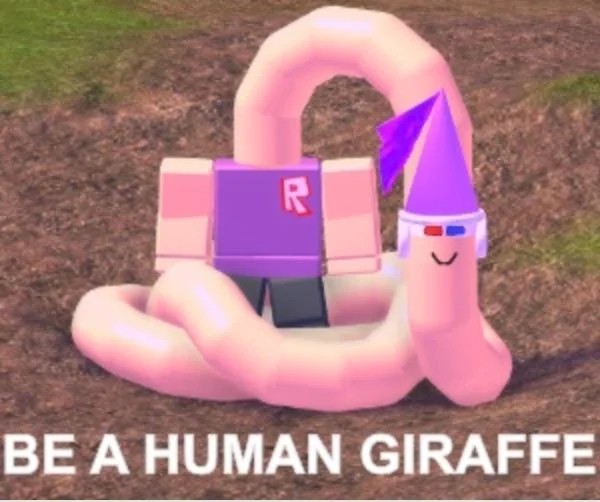 Human Giraffe, uno de los juegos raros de roblox.