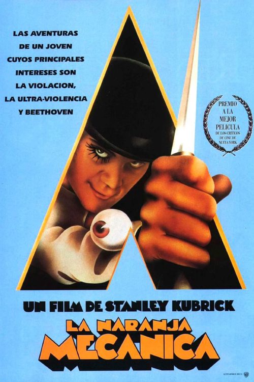 Banner de la película "La Naranja Mecánica", una de las películas de terror prohibidas.